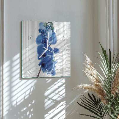Quadratische wanduhr modern Orchidee