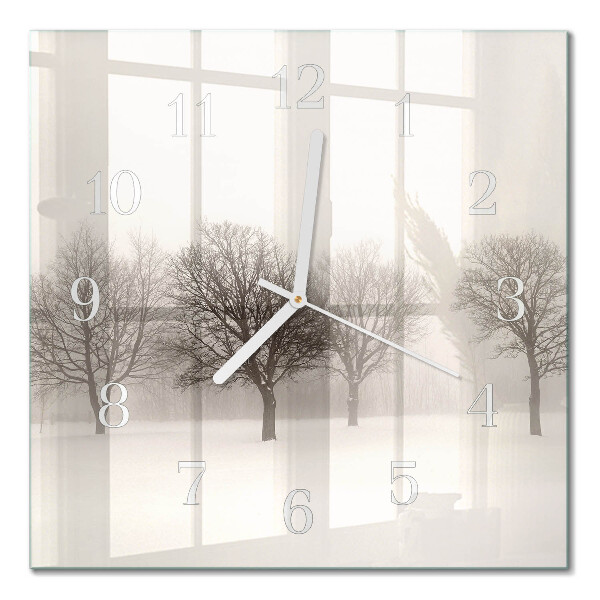 Quadratische wanduhr Winter
