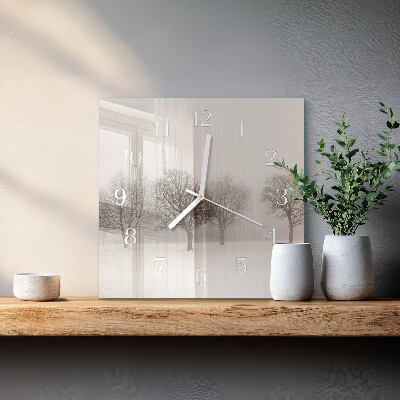 Quadratische wanduhr Winter