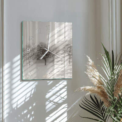 Quadratische wanduhr Winter