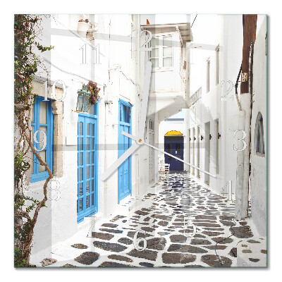 Wanduhr mit motiv quadratisch Santorini
