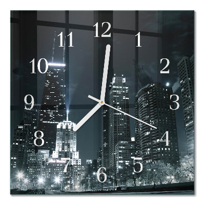 Quadratische wanduhr Stadt
