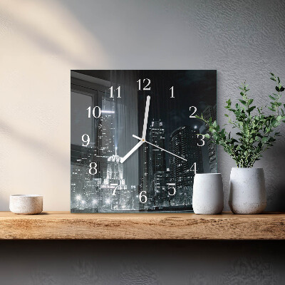 Quadratische wanduhr Stadt
