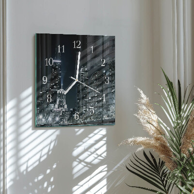 Quadratische wanduhr Stadt