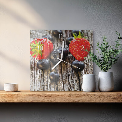 Moderne wanduhr quadratisch Beeren