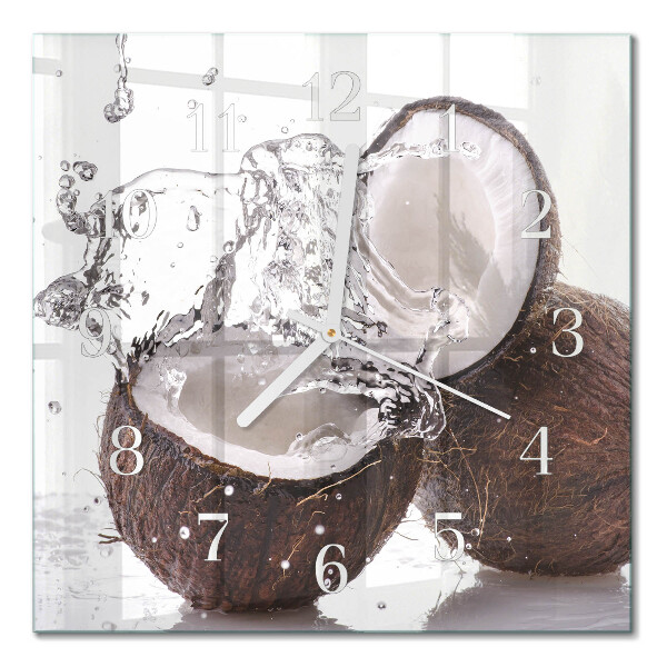 Quadratische wanduhr modern Kokosnüsse