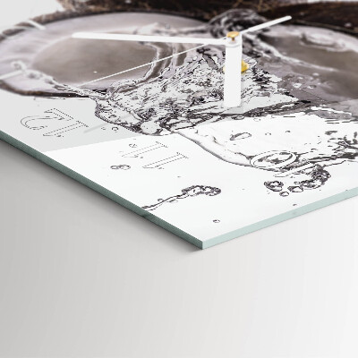 Quadratische wanduhr modern Kokosnüsse
