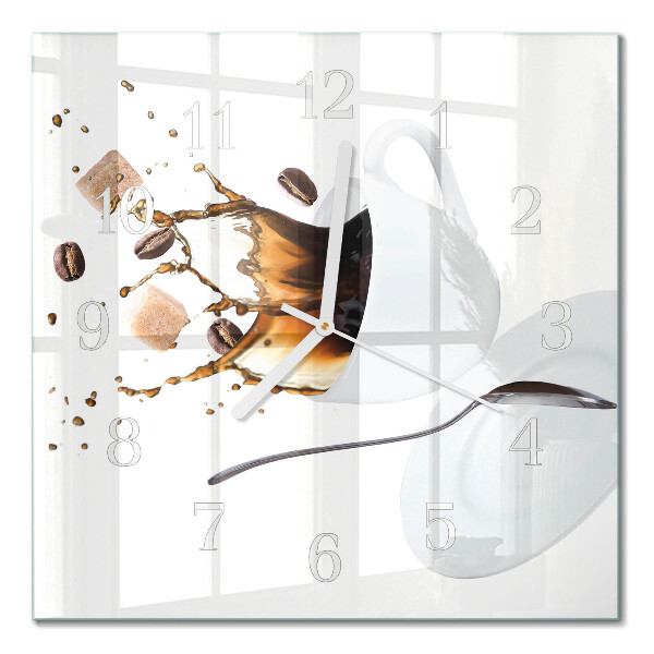 Quadratische wanduhr Becher