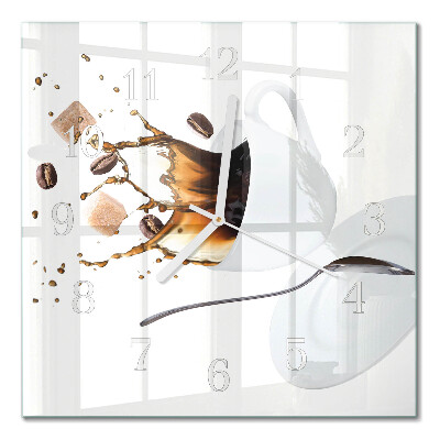 Quadratische wanduhr Becher