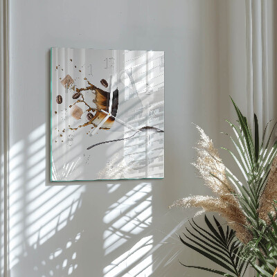 Quadratische wanduhr Becher
