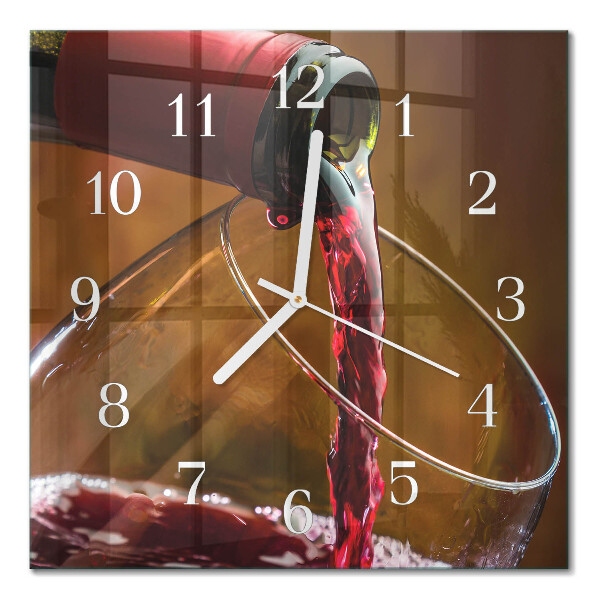 Wanduhr mit motiv quadratisch Wein
