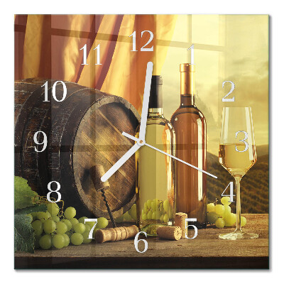 Quadratische wanduhr modern Ein Fass Wein