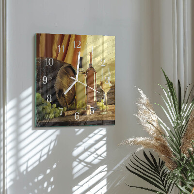 Quadratische wanduhr modern Ein Fass Wein