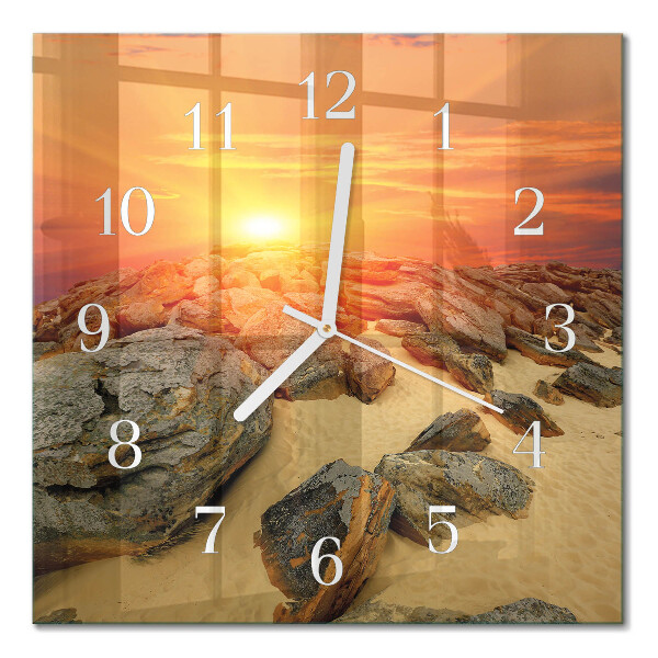 Wanduhr mit motiv quadratisch Sonnenuntergang