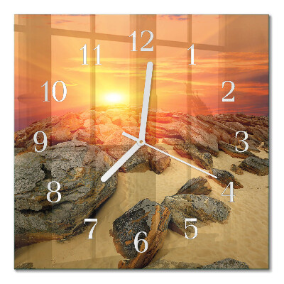 Wanduhr mit motiv quadratisch Sonnenuntergang