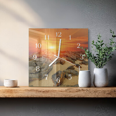 Wanduhr mit motiv quadratisch Sonnenuntergang