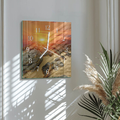 Wanduhr mit motiv quadratisch Sonnenuntergang