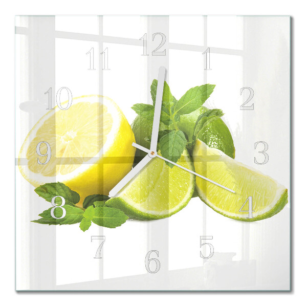 Moderne wanduhr quadratisch Limettenminze