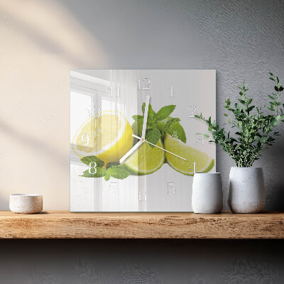 Moderne wanduhr quadratisch Limettenminze