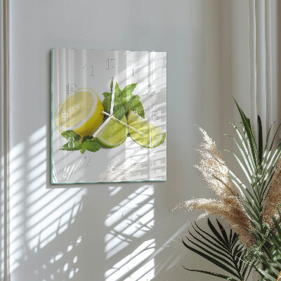 Moderne wanduhr quadratisch Limettenminze