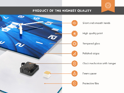 Quadratische wanduhr Erdbeereis