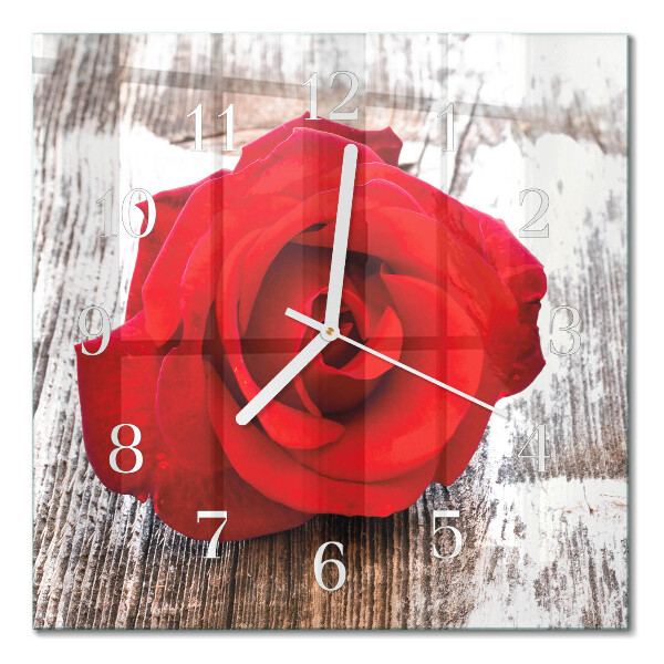 Moderne wanduhr quadratisch Rose