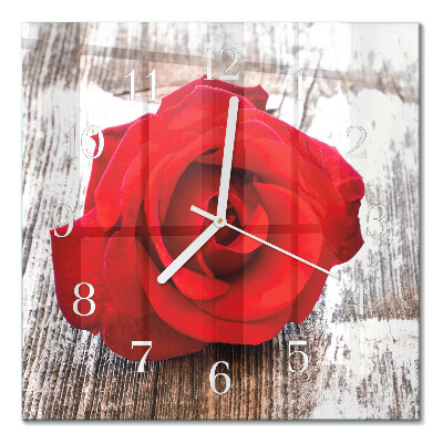 Moderne wanduhr quadratisch Rose