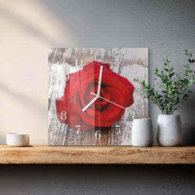 Moderne wanduhr quadratisch Rose