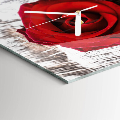 Moderne wanduhr quadratisch Rose
