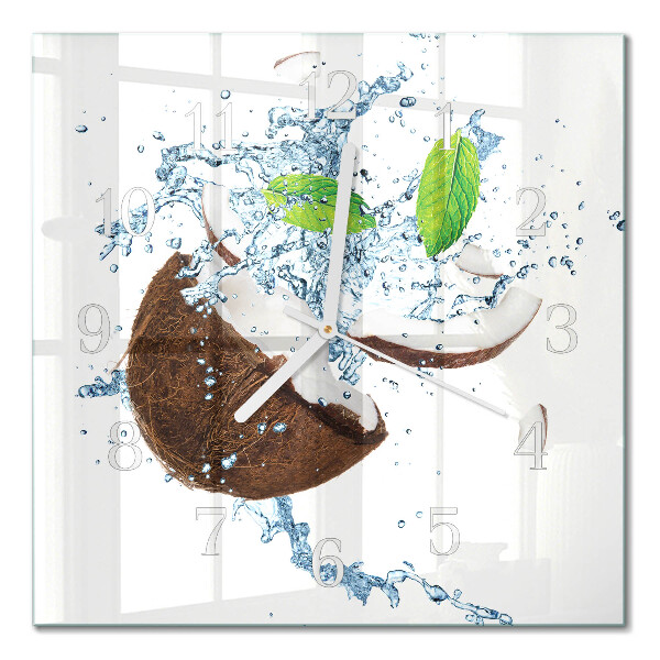 Wanduhr mit motiv quadratisch Kokosnuss