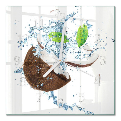 Wanduhr mit motiv quadratisch Kokosnuss
