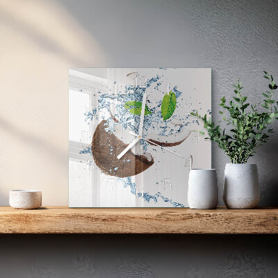 Wanduhr mit motiv quadratisch Kokosnuss