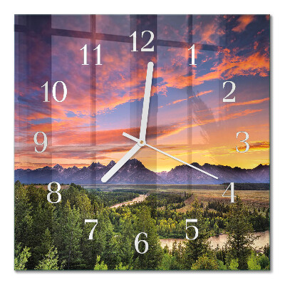 Quadratische wanduhr Landschaft
