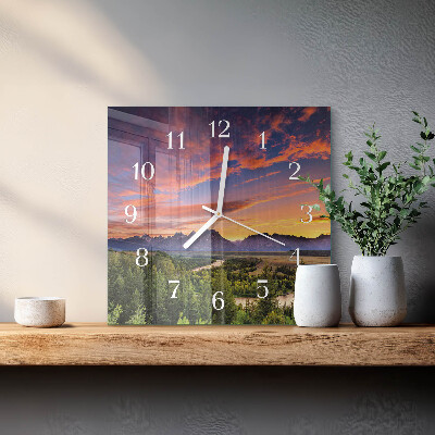 Quadratische wanduhr Landschaft