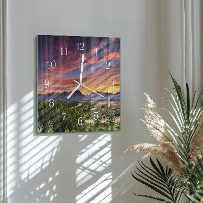 Quadratische wanduhr Landschaft