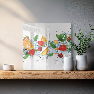 Wanduhr mit motiv quadratisch Obst