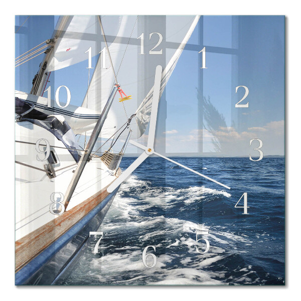 Quadratische wanduhr Yacht