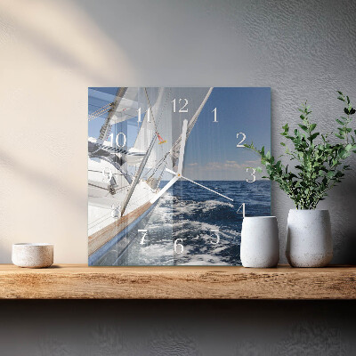 Quadratische wanduhr Yacht