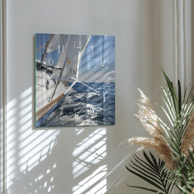 Quadratische wanduhr Yacht