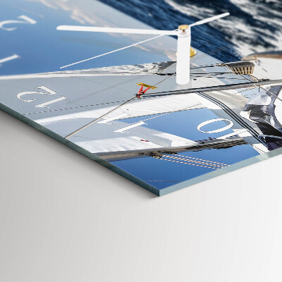 Quadratische wanduhr Yacht