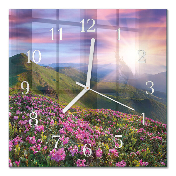 Quadratische wanduhr modern Landschaft