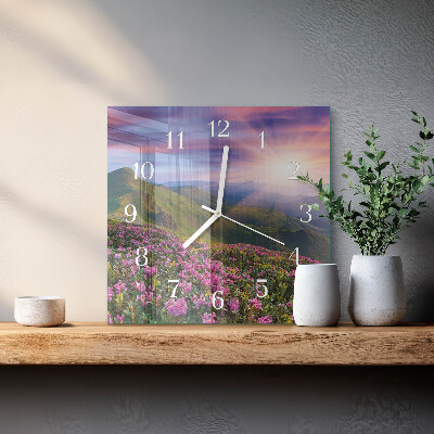 Quadratische wanduhr modern Landschaft