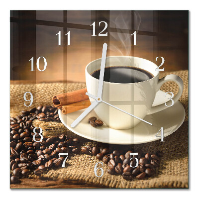 Quadratische wanduhr modern Kaffee