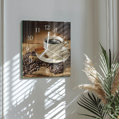 Quadratische wanduhr modern Kaffee