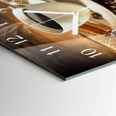 Quadratische wanduhr modern Kaffee