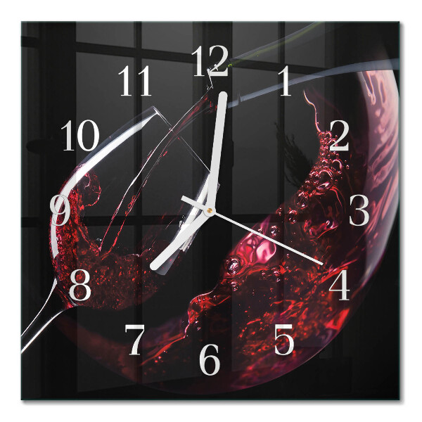 Glasuhr quadratisch Wein