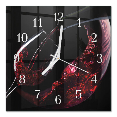 Glasuhr quadratisch Wein