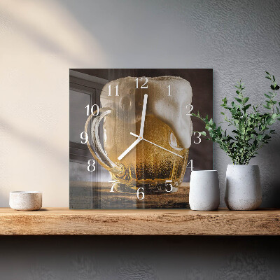 Glasuhr quadratisch Bier