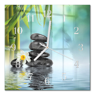 Quadratische wanduhr modern Steine