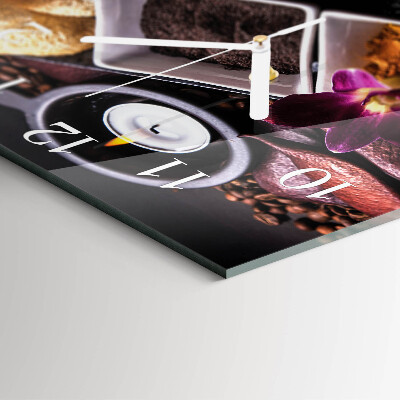 Moderne wanduhr quadratisch Orchidee